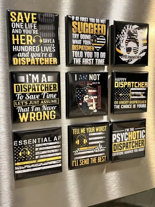 2X2 Police Dispatch Themed Magnet