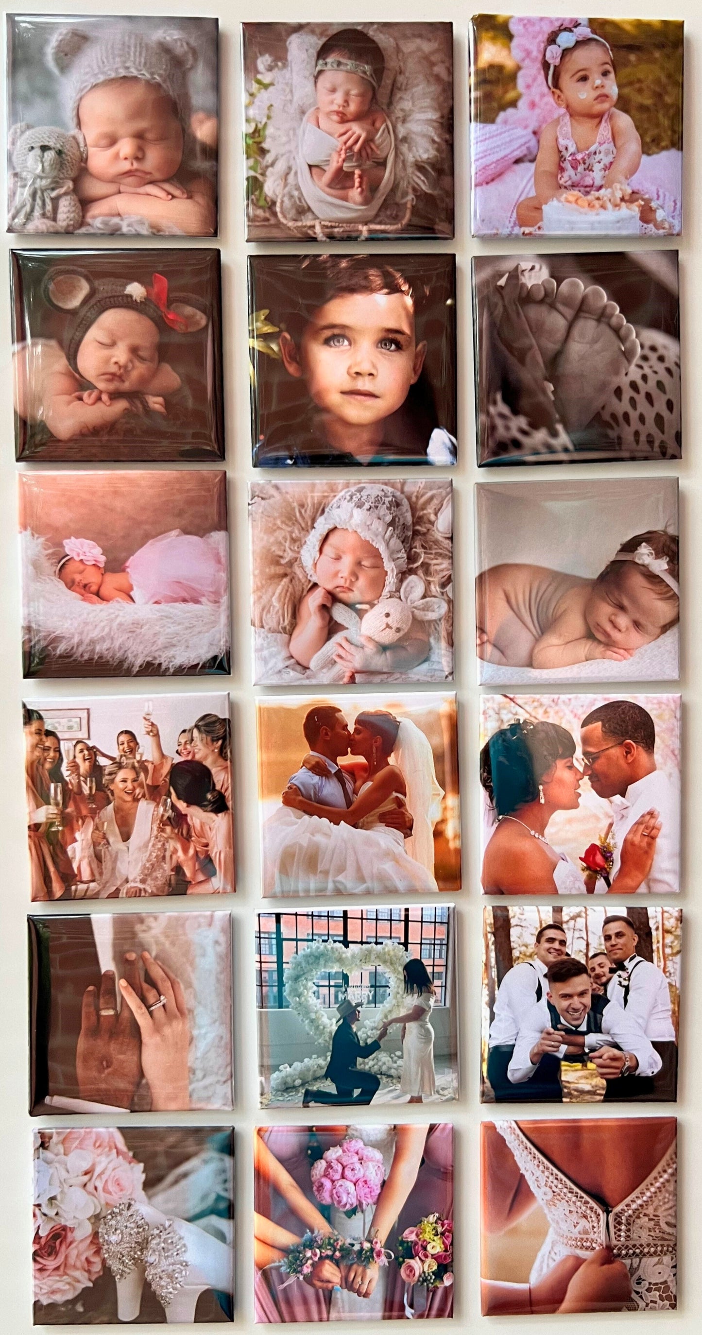 18 Pack Custom 2X2 Photo Magnets
